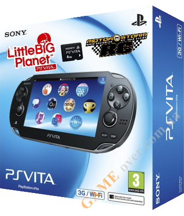 Игровая приставка PS Vita WiFi+3G Bundle (карта памяти 4Gb и ваучеры на скачку игр Little Big Planet и Motor Storm RC)