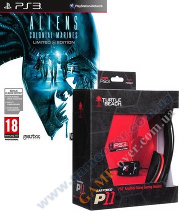 Бандл игровой: Aliens: Colonial Marines Limited Edition + наушники Turtle Beach Earforce P11 PS3