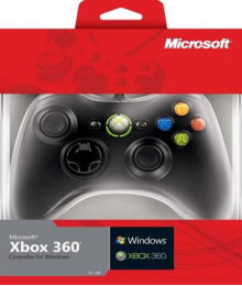 Контроллер проводной Xbox 360 черный (блистер)
