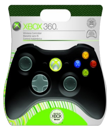 Контроллер беспроводной Xbox 360 + ресивер, черный (блистер)